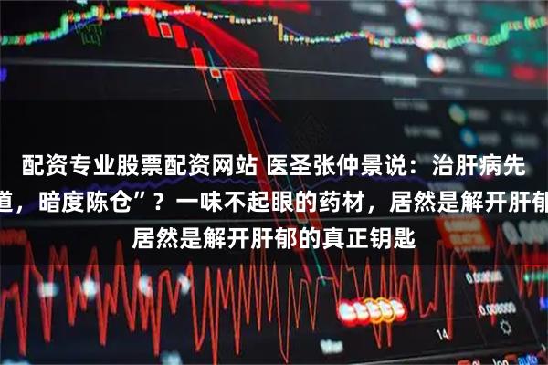 配资专业股票配资网站 医圣张仲景说：治肝病先要“明修栈道，暗度陈仓”？一味不起眼的药材，居然是解开肝郁的真正钥匙